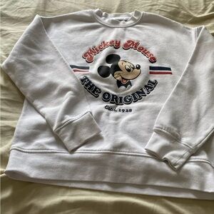 Primark Disney Mickey Mouse Women's WhiteLong Sleeve Pullover Sweater Xs